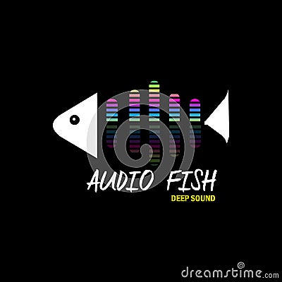 Audio fish for music for high quality music Vector Illustration