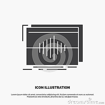 Audio, frequency, hertz, sequence, wave Icon. glyph vector gray symbol for UI and UX, website or mobile application Vector Illustration