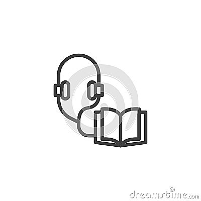 Audio guide line icon Vector Illustration