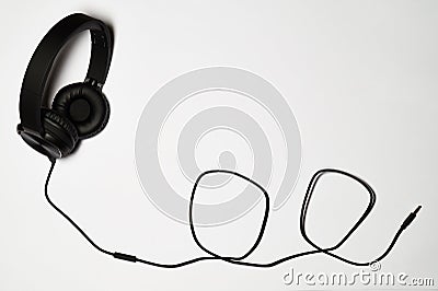 Audio headphones on white background Stock Photo