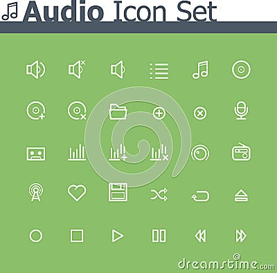 Audio icon set Vector Illustration