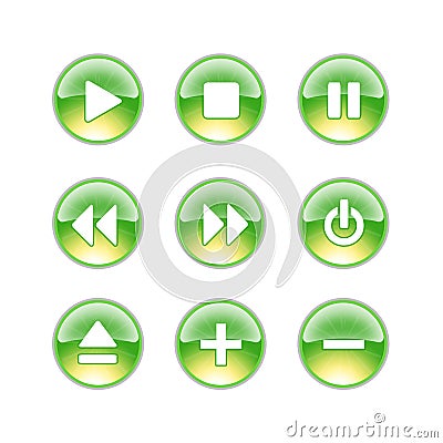 Audio icons lime Stock Photo