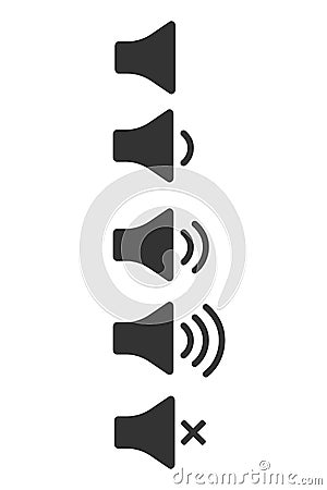 Audio icons. Sound buttons for web or app isolated Vector Illustration