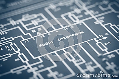 Audio Interface Diagram Stock Photo