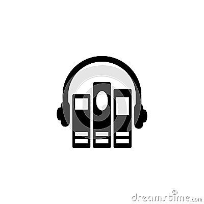 Audio Library Flat Vector Icon Vector Illustration