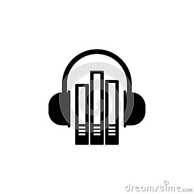 Audio Library Flat Vector Icon Vector Illustration