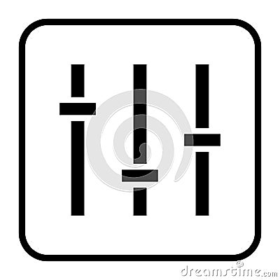 Audio mixer and settings icon Vector Illustration
