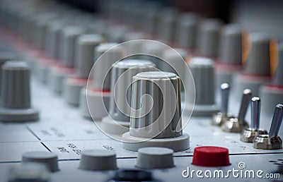 Audio mixing board Stock Photo