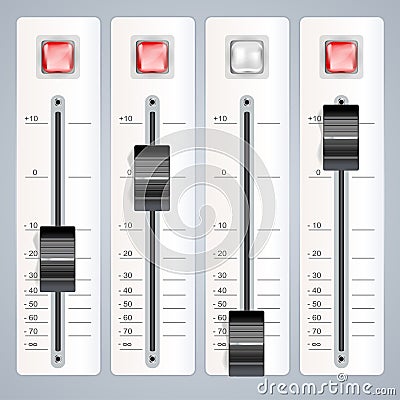 Audio mixing console Vector Illustration