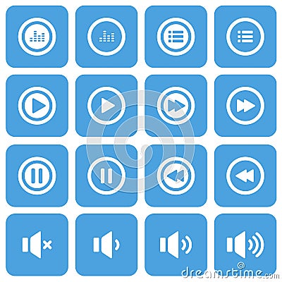 Audio and music flat icon set, flat design icon, vector eps10 Vector Illustration