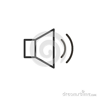 Audio or music speaker icon. Vector thin line button for interface related with music and sound Vector Illustration