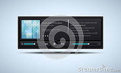 Audio player interface Cartoon Illustration