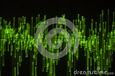 Audio signal on oscilloscope screen. Communication and electronics. Close up Stock Photo