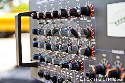 audio sound mixer with buttons Stock Photo