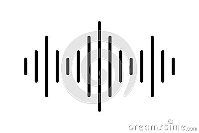 Audio or sound vector icon. Digital sound wave icon or sign. Equalizer music flat icon. Music radio sound wave Stock Photo