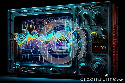 Audio soundwave scope signal Cartoon Illustration