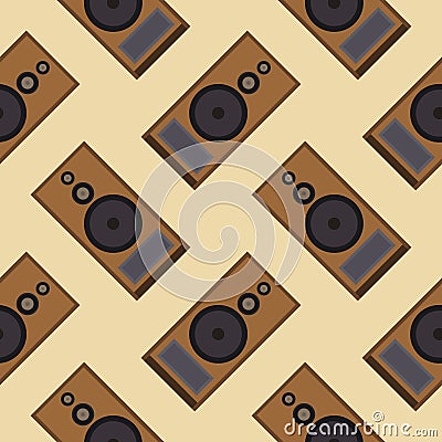 audio speaker seamless pattern. loud speaker box background pattern, creative and beautiful shape amazing studio stereo modern Vector Illustration