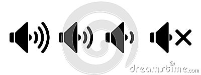 Audio speaker volume icon for apps and websites - for stock Vector Illustration