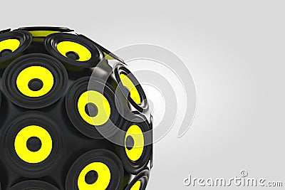 Audio Speakers as Sphere. 3d Rendering Stock Photo