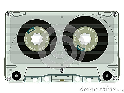 Audio tape casette isolated on white Vector Illustration