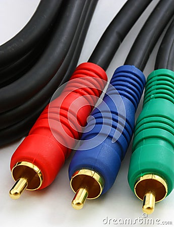 Audio Video component cables, Stock Photo