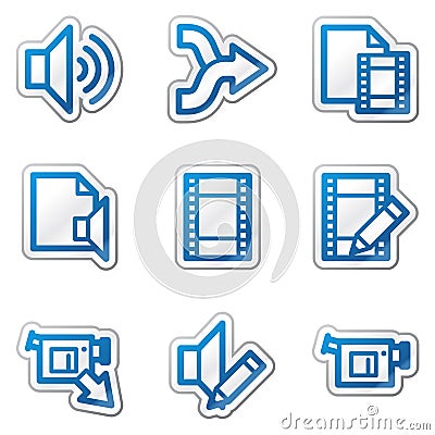 Audio video edit web icons Vector Illustration