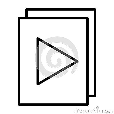 Audio or video files with plat button thin line icon. Vector Vector Illustration