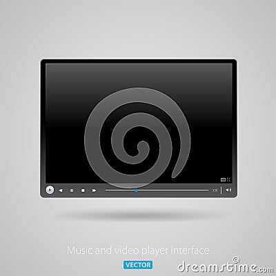 Audio and video player interface Stock Photo