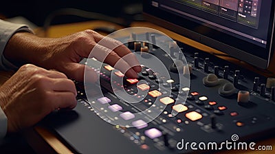 audio video switcher close up view Stock Photo