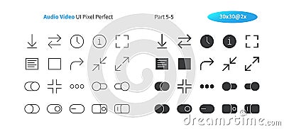 Audio Video UI Pixel Perfect Well-crafted Vector Thin Line And Solid Icons 30 2x Grid for Web Graphics and Apps. Vector Illustration