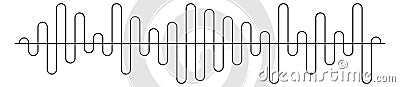 Audio wave line. Volume level record. Sound shape Vector Illustration