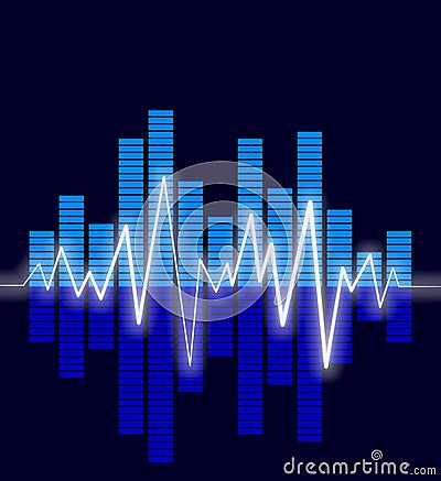 Audio waves Cartoon Illustration