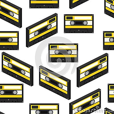 Audiocassette seamless pattern. Vector Illustration Vector Illustration