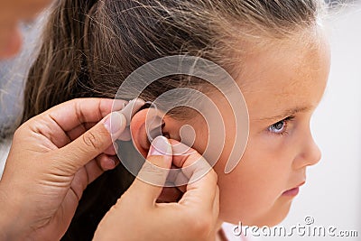 Audiology Hearing Aid For Child Stock Photo