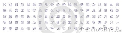 Audit check line icons signs set. Design collection of Inspection, Assessing, Verifying, Evaluation, Examining Vector Illustration