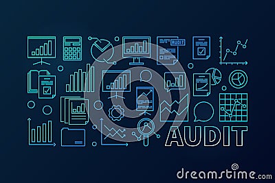 Audit concept blue business illustration Vector Illustration