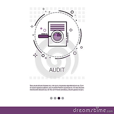 Audit Data Analysis Financial Graph Report Web Banner With Copy Space Vector Illustration