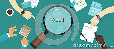 Audit financial company tax investigation process business accounting Vector Illustration