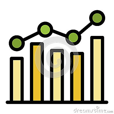 Audit graph chart icon color outline vector Vector Illustration