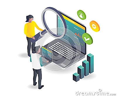 Audit Logging and Monitoring analytics business Vector Illustration