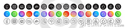 Audit, Loyalty points and Boiling pan line icons. For web app, printing. Round icon buttons. Vector Stock Photo
