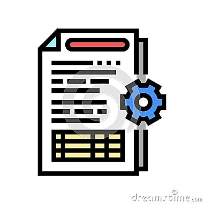 audit of operational processes and internal control systems color icon vector illustration Vector Illustration