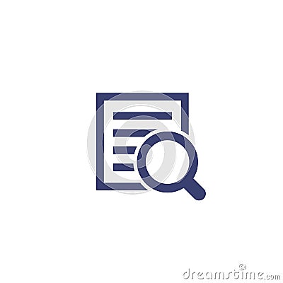 audit, review icon on white Vector Illustration