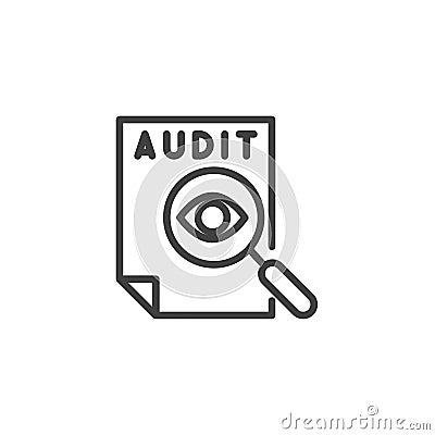 Audit review line icon Vector Illustration