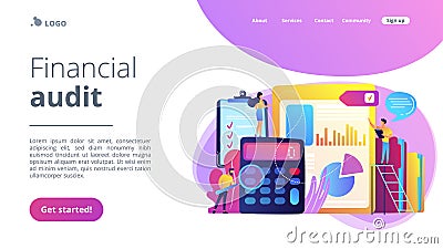 Audit service concept landing page. Vector Illustration