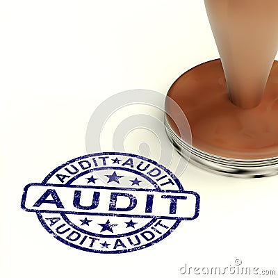 Audit Stamp Shows Financial Accounting Examinations Stock Photo