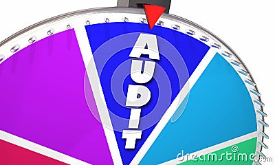 Audit Tax Review Accounting Bookkeeping Game Show Wheel Stock Photo