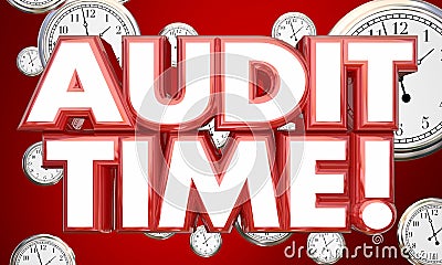 Audit Time Tax Accounting Review Clocks Stock Photo