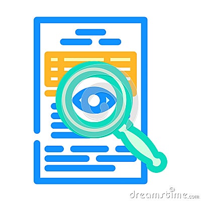 audit trail color icon vector illustration Vector Illustration