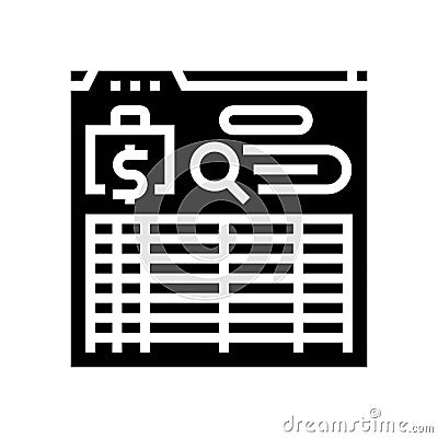 audit trail glyph icon vector illustration Vector Illustration